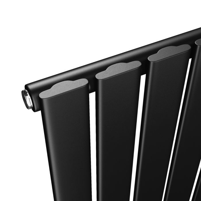 NILE 1600 x 544mm Black Vertical Radiator Tall Upright Single Flat Panel Radiator