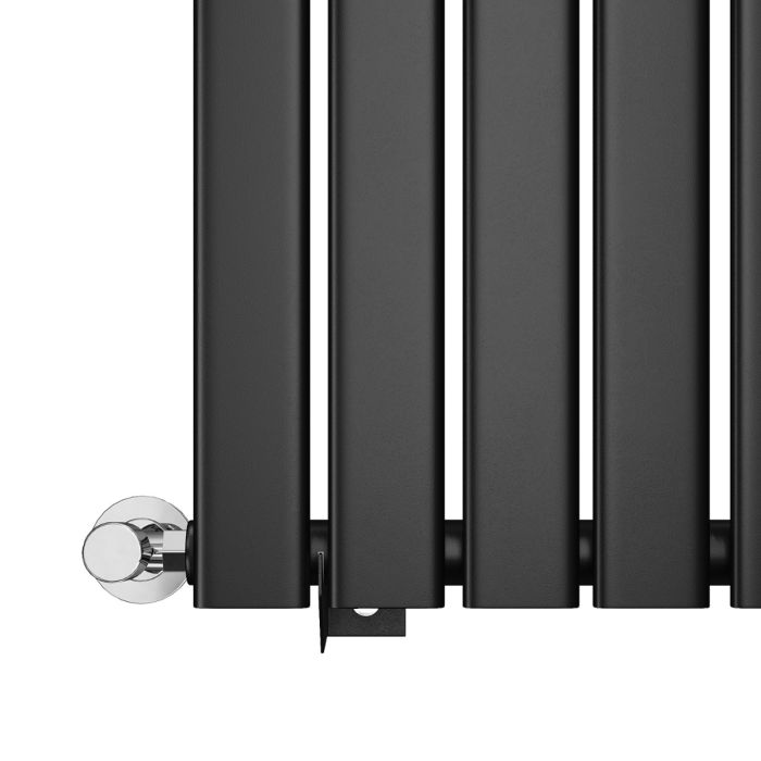 NILE 1600 x 544mm Black Vertical Radiator Tall Upright Single Flat Panel Radiator