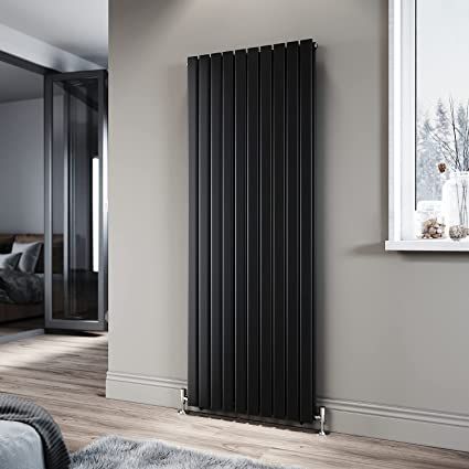 NILE Black Double Panel Radiator 1800 x 680 mm Modern Flat Panel Column Designer Radiator