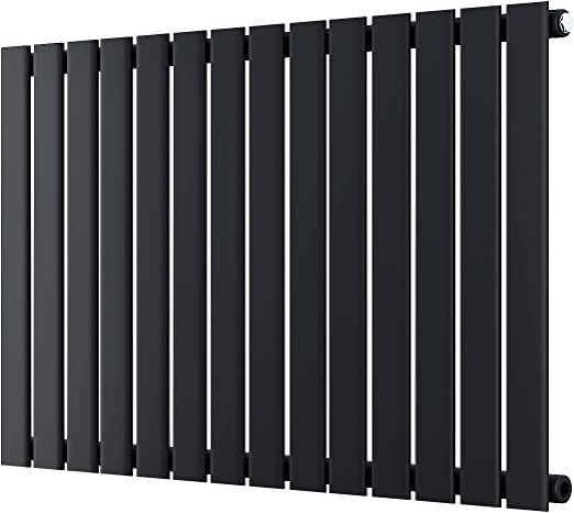 NILE 600 x 952mm Black Horizontal Radiator Single Flat Panel Radiator