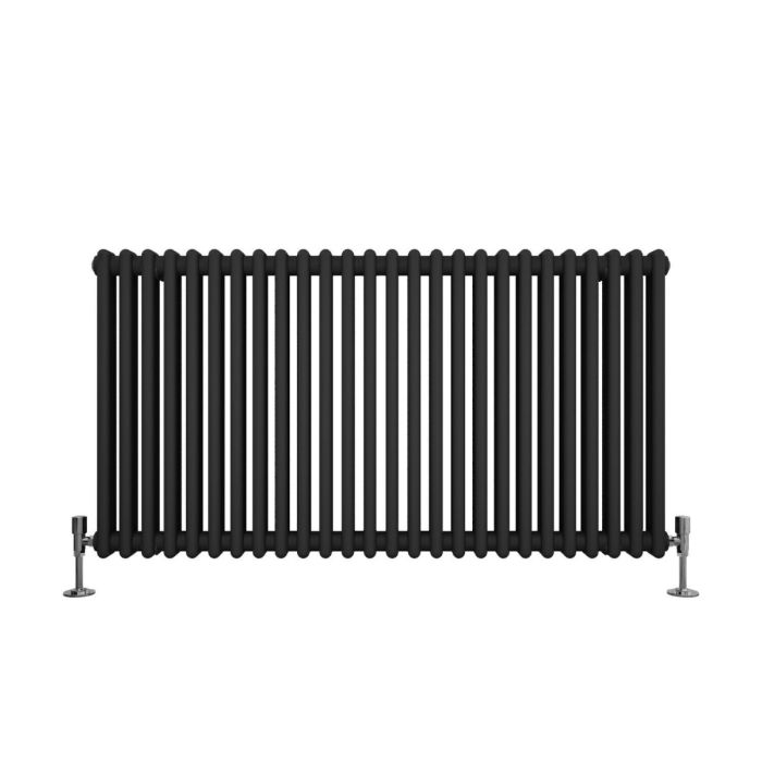 NILE Traditional 600x1190mm Anthracite Victorian Grey 2 Column Horizontal Radiator