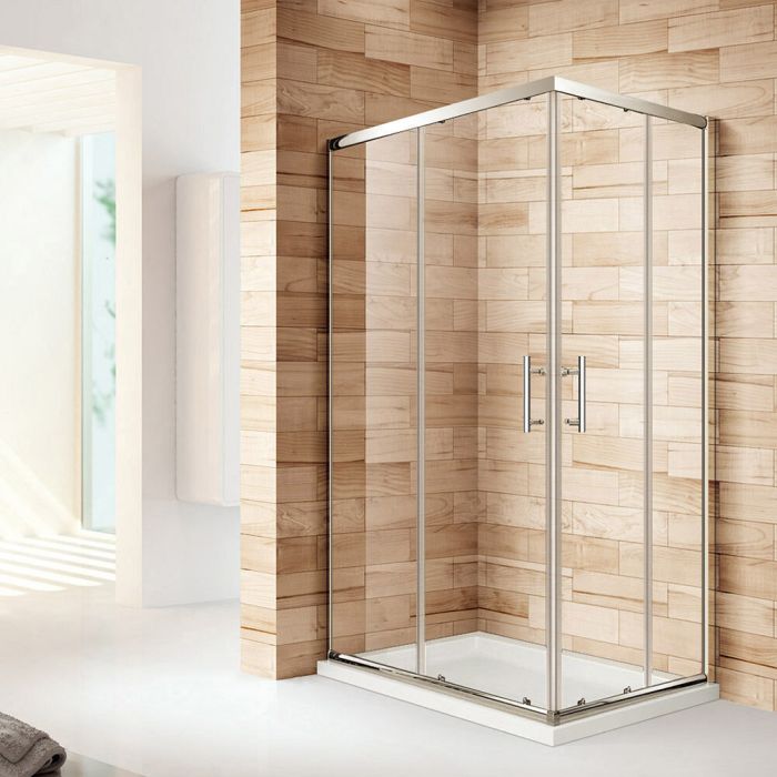 NILE 1100 x 700mm Reversible Reversible Framed Sliding Corner Entry Shower Enclosure