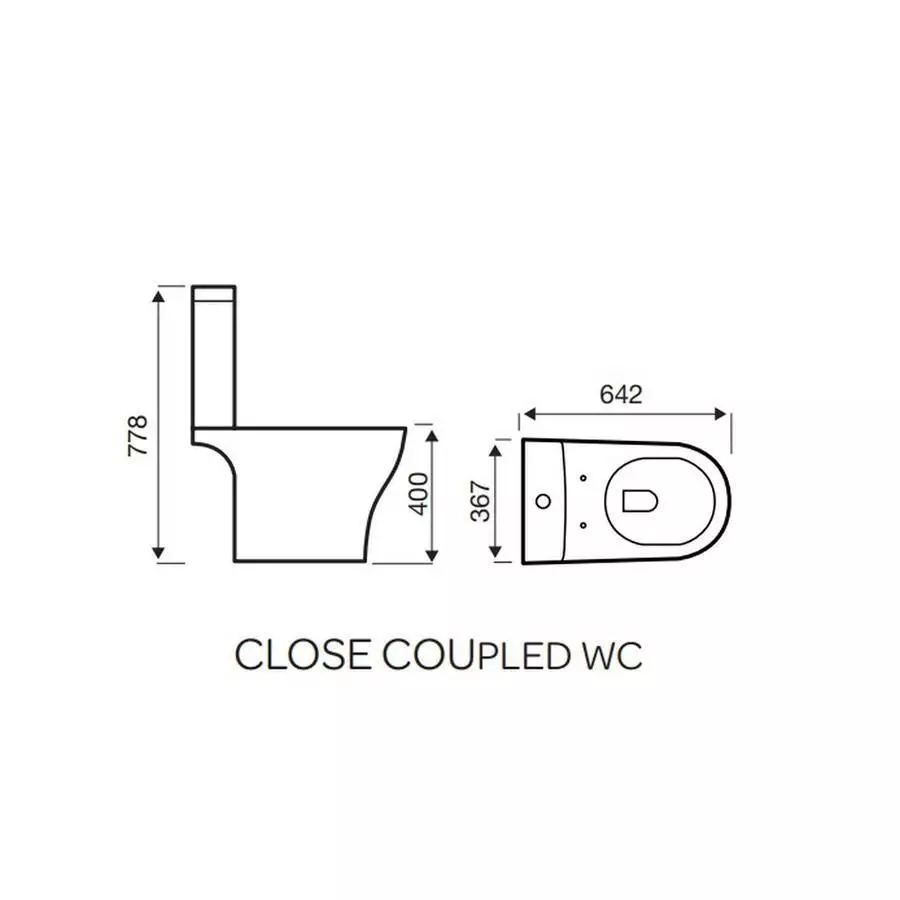 Kartell Kameo Rimless Coupled Toilet With Cistern Soft Close Seat Push Button