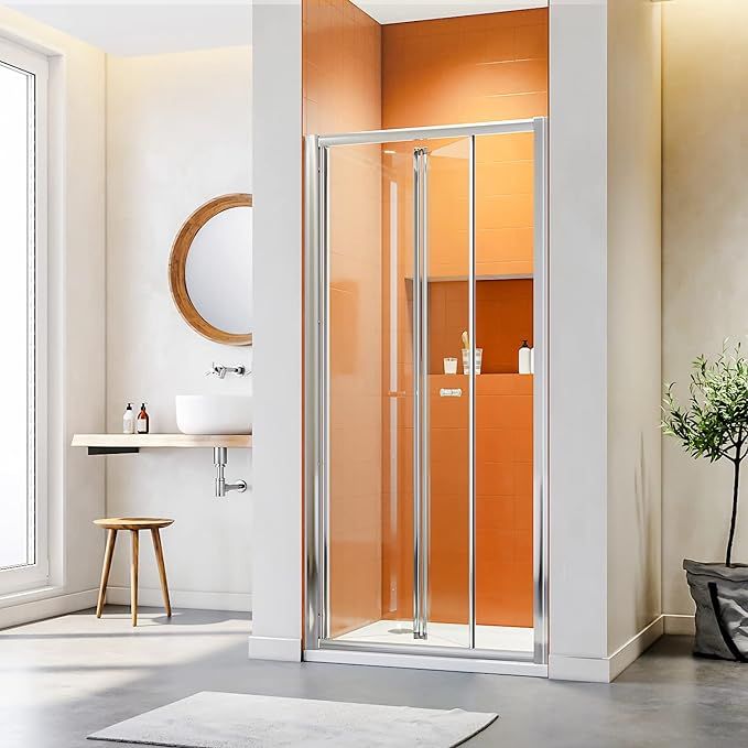 NILE 700mm Framed Bifold Shower Door Folding Shower Screen