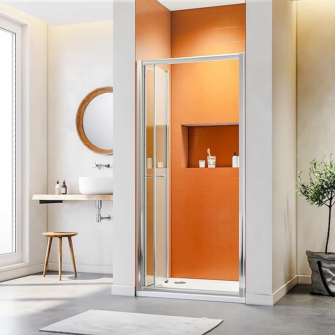 NILE 700mm Framed Bifold Shower Door Folding Shower Screen