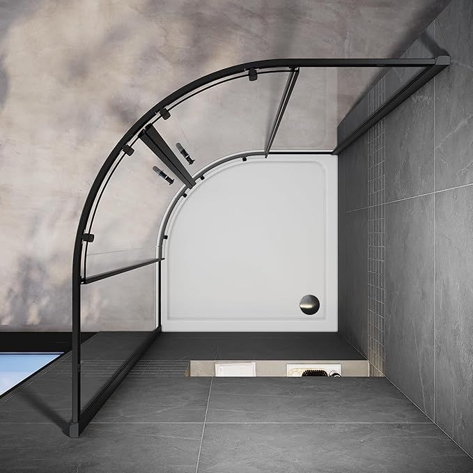 NILE 1000 x 800mm Quadrant/Offset Shower Enclosure Black Shower Cubicle