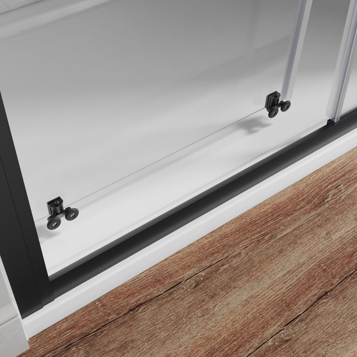 NILE 1000x800mm Black Sliding Shower Enclosure Cubicle