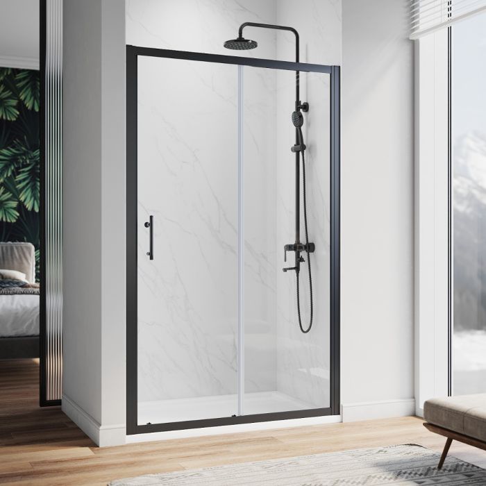 NILE 1100 Black Sliding Shower Door Shower Screen