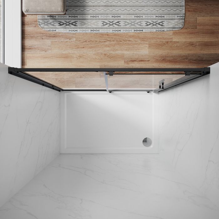 NILE 1100 Black Sliding Shower Door Shower Screen