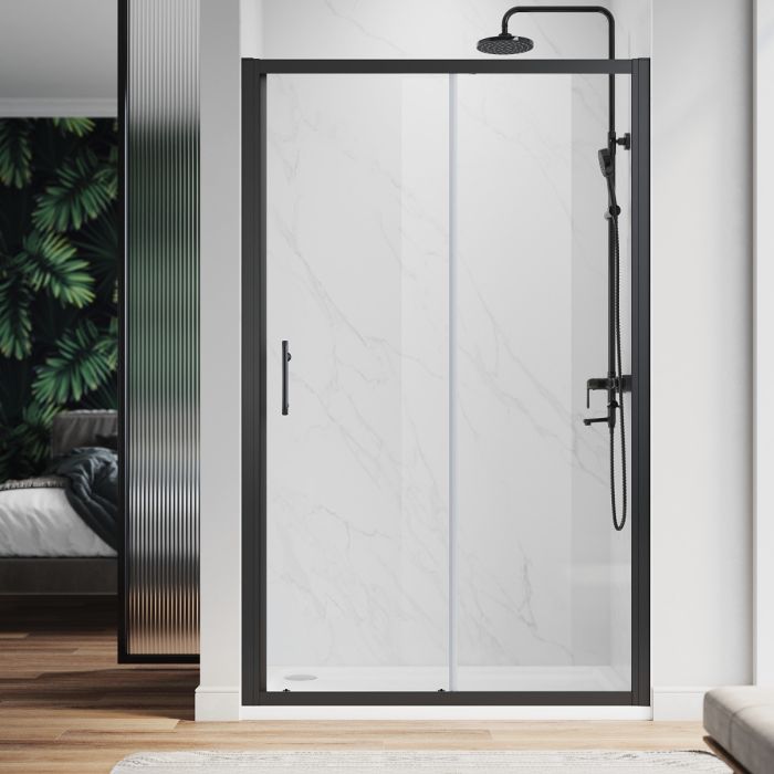 NILE 1100 Black Sliding Shower Door Shower Screen