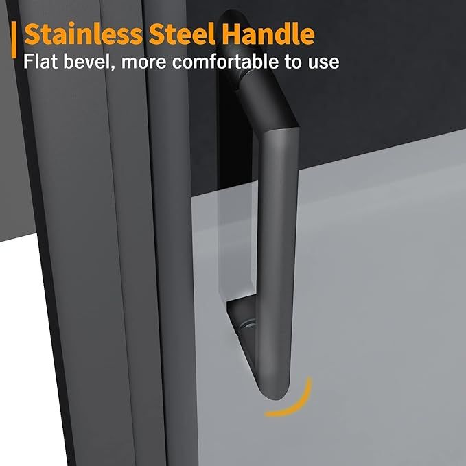 NILE 1400mm Black Sliding Shower Door With Side Panel Shower Enclosure