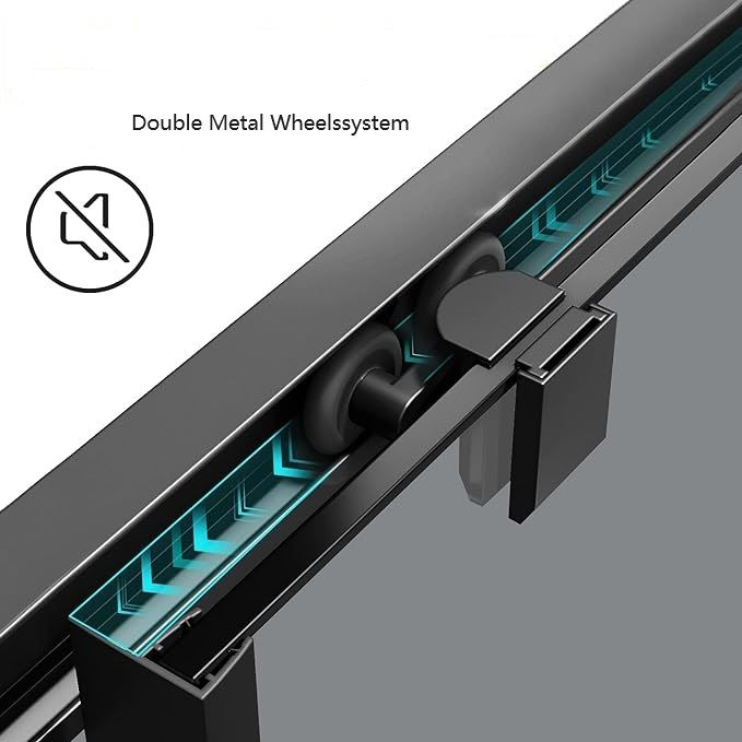 NILE 1400 x 800mm Custom Size Black Sliding Shower Door With Side Panel Shower Enclosure