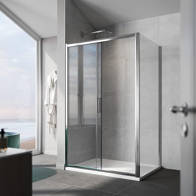 NILE 1000 x 800mm Sliding Shower Enclosure Shower Cubicle Door + Side Panel