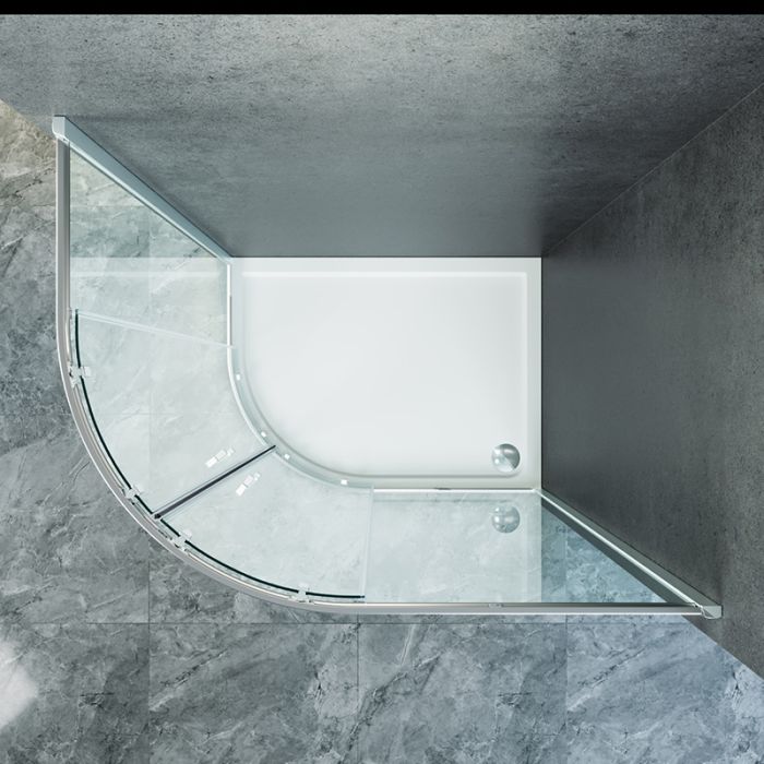 NILE 900X800mm Reversible Offset Shower Enclosure 8mm Easy Clean Nano Glass Shower Cubicle